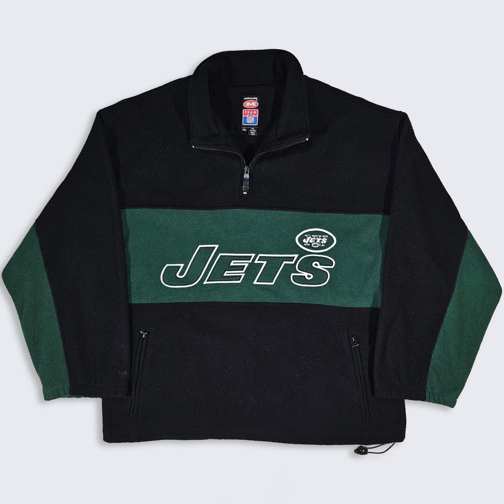 New York Jets Vintage 90s Mirage Quarter Zip Fleece Sweatshirt